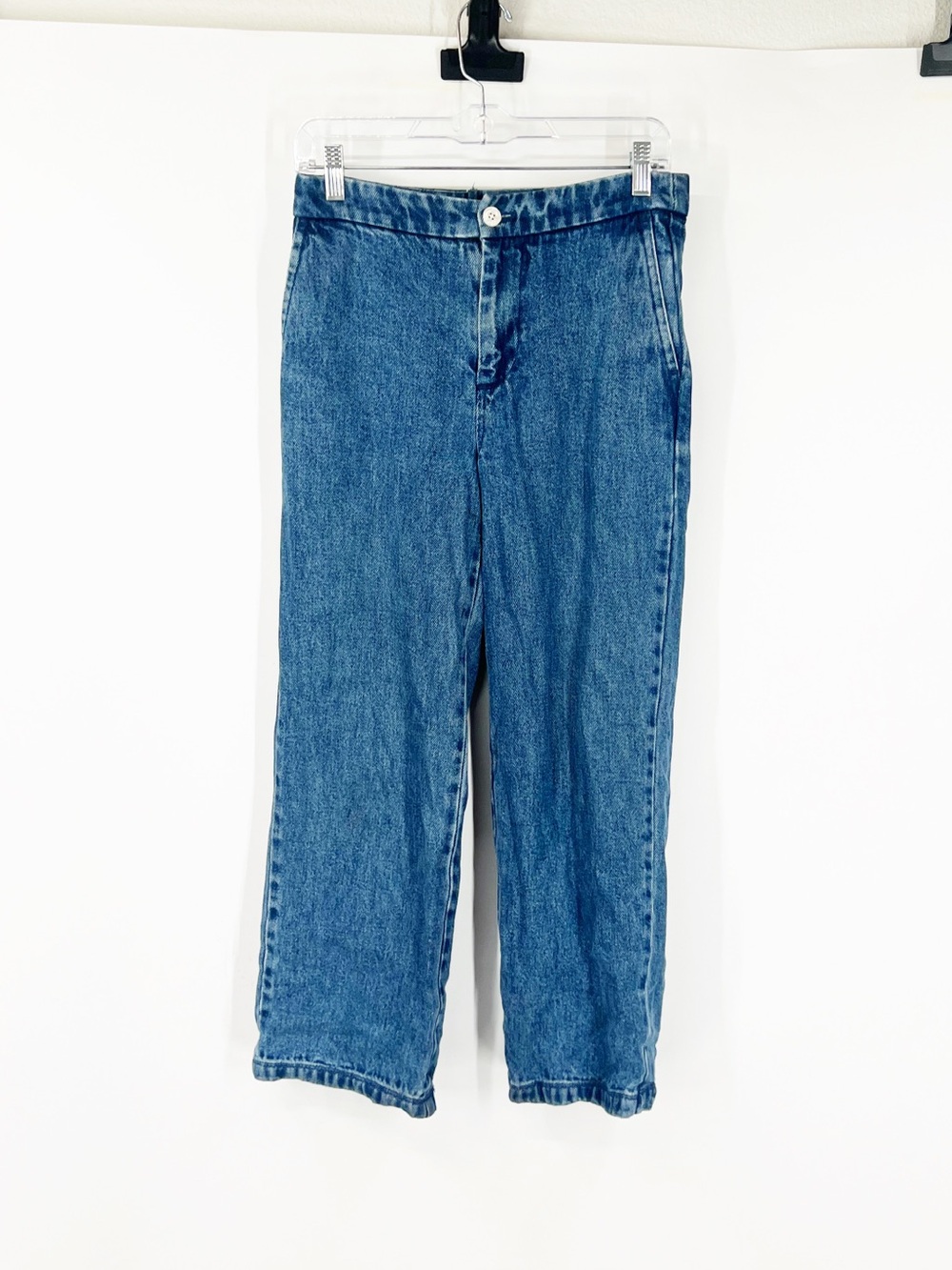 J. Crew Lace-Up Drapey Wide-Leg Jeans in Bria Wash